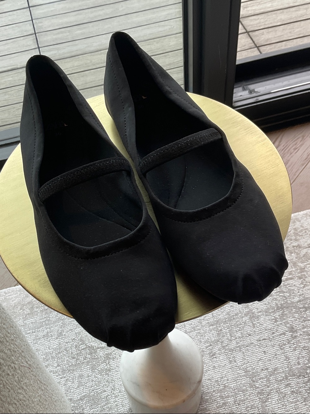 Zara Black Mary Jane Style Ballet Flats